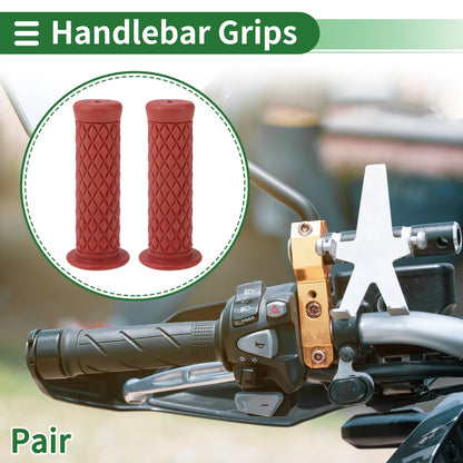 1x 25mm Motorcycle Hand Grips Cover Handlebar Hand Grips TPU Dark Red