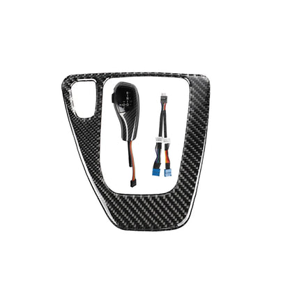 LHD Carbon Gear Shift Knob & Panel Cover Trim For BMW 3 Series E90 E91 E92 06-09