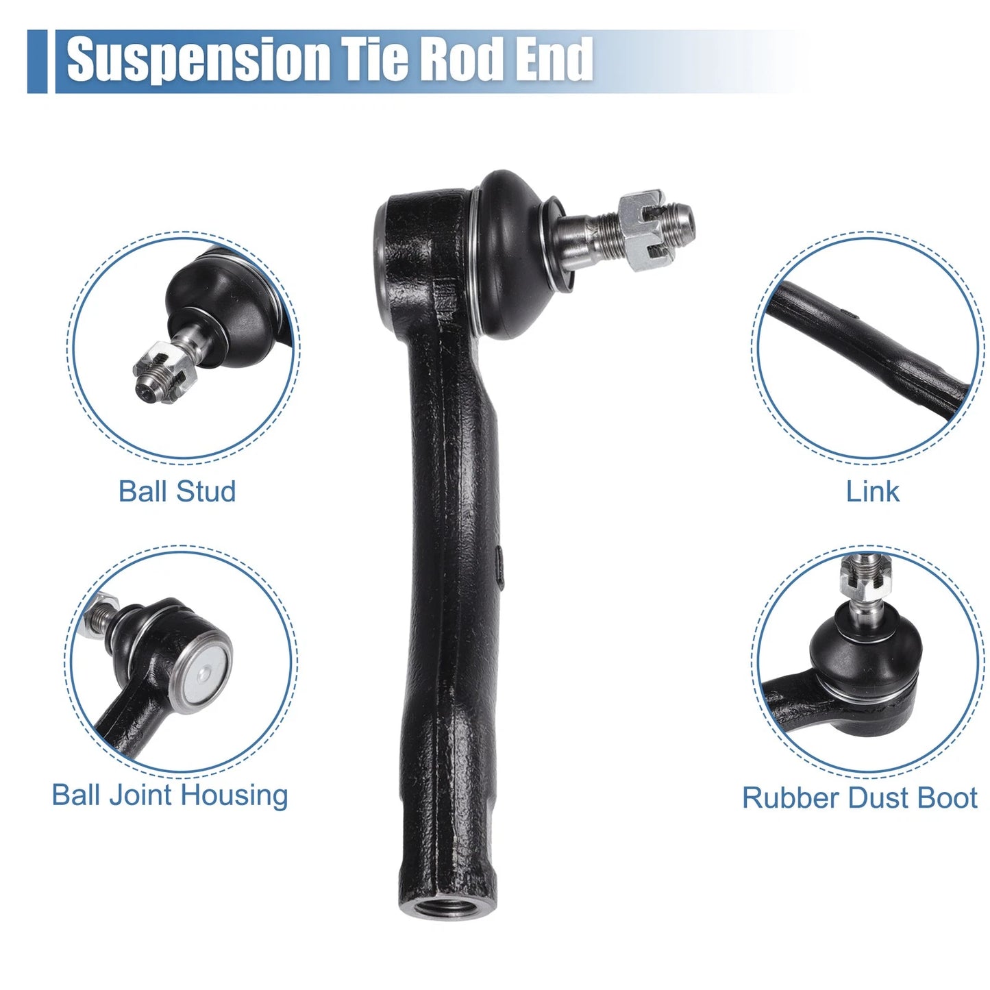 6pcs Front Inner Outer Tie Rod Ends for Toyota Corolla (2003-2008)