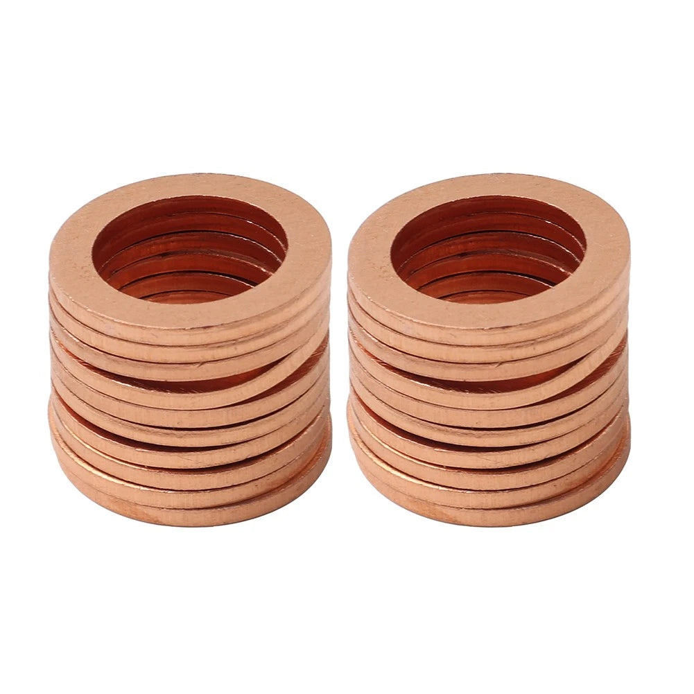 20 x M12*1.5 Copper Oil Drain Plug Gasket Washers for Universal Use
