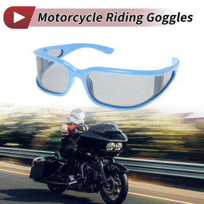 Goggles Motorcycle Riding Gray Lens Blue Frame Tri-acetel Cellulose
