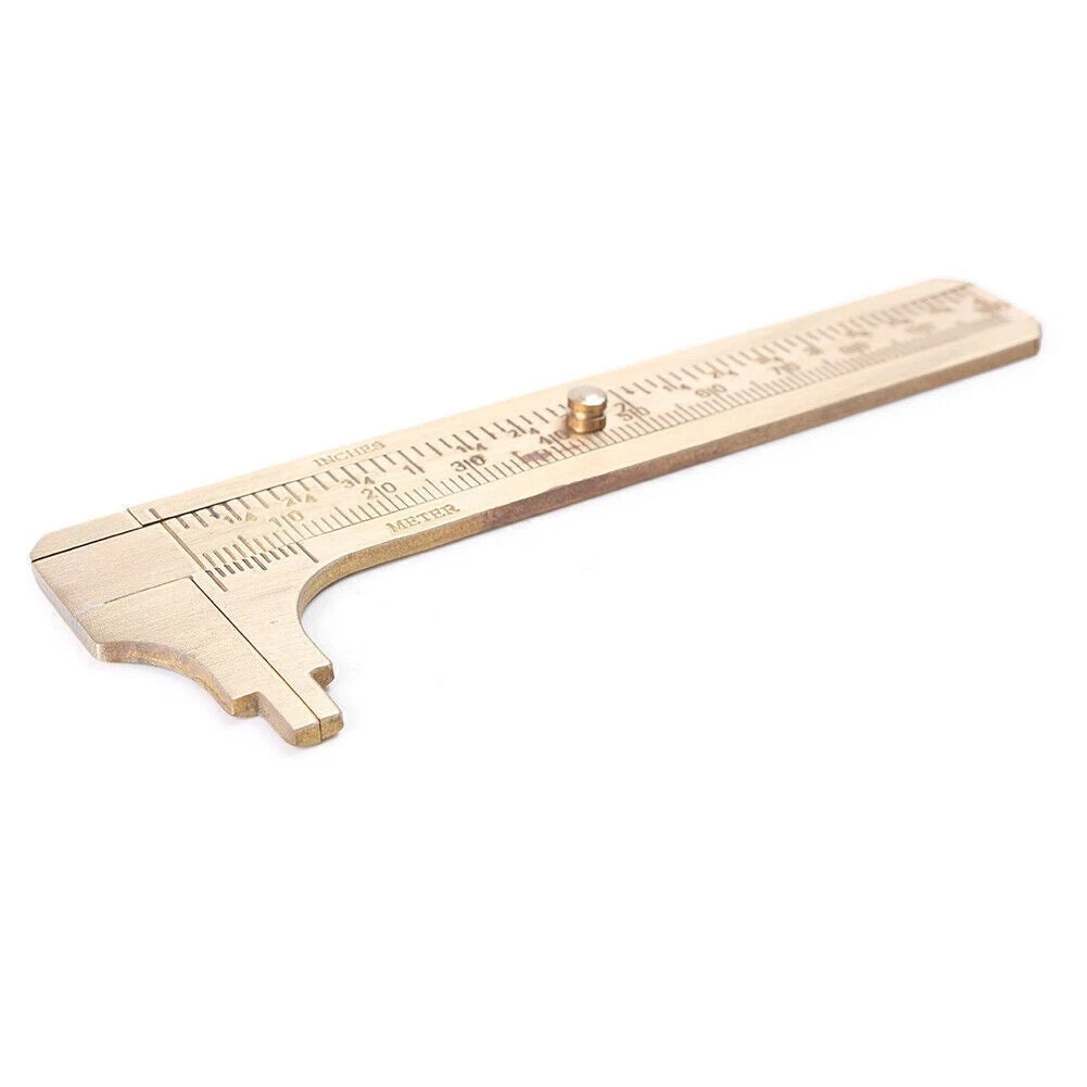 4 Inch Brass Caliper Sliding Vernier Ruler Gauge for Gem & Bead Measuring