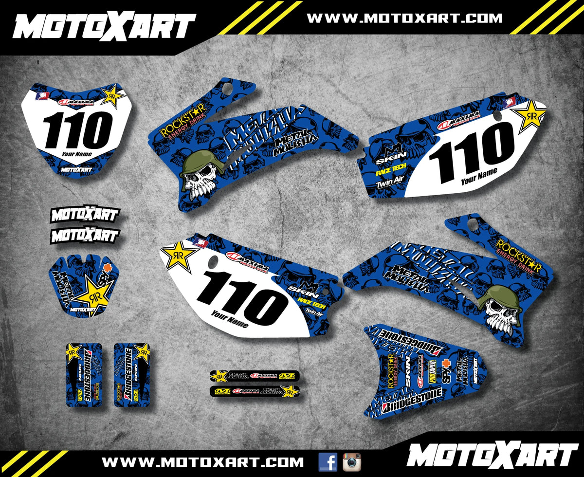 Custom Graphic Kit METAL STYLE for Yamaha TTR 110 (All Years) - Stickers Decals