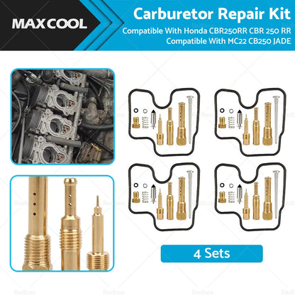 4 x Carburetor Repair Kits for Honda CBR250RR CBR 250 RR MC22 CB250
