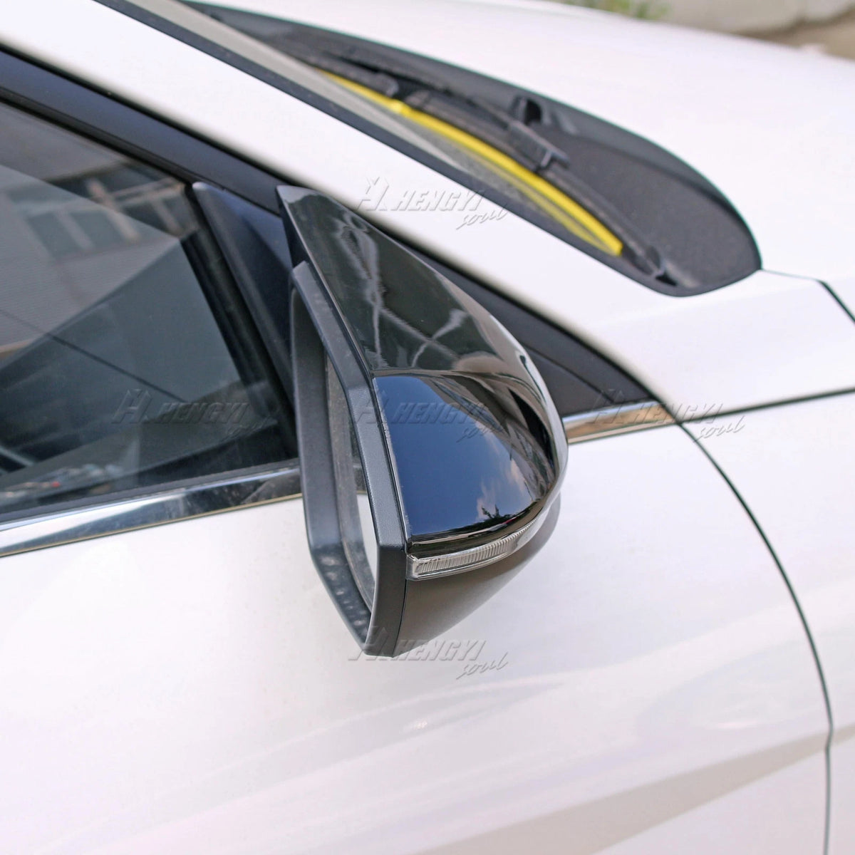 Gloss Black Side View Mirror Cover Caps  for Hyundai Elantra Facelift (2023–2024)