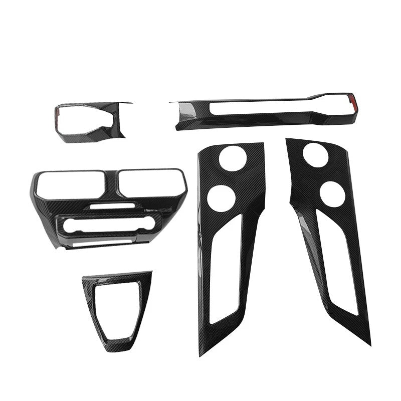 Dry Carbon Fiber Console Dash Vent Door Panel Cover Kit for Ford Mustang 2024+