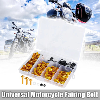 158pcs Universal Windscreen Bolts Bodywork Screws Gold Tone for Make Model