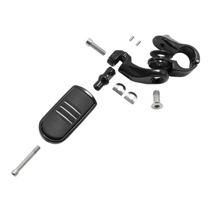 1.25" Black Short Angled Footpegs for Harley Touring