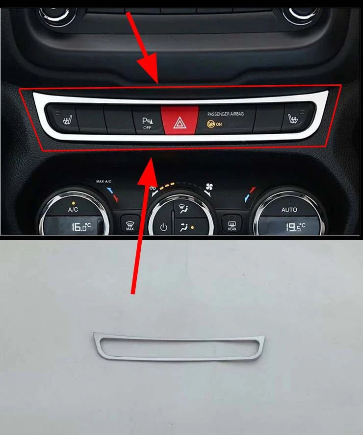 Interior Triangle Warning Button Frame Cover Trim for Jeep Renegade (2015-2018)