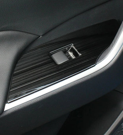 Window Lift Cover Trim for 2019-2023 Toyota RAV4 - Black Steel 4 x Pieces