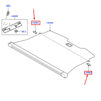 ABS Loadspace Cover Catch Set for Land Rover Range Rover Sport, Freelander 2