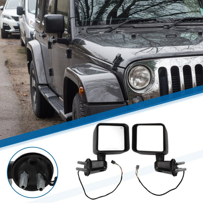 Tow Mirrors Side View Mirror Replacement for Jeep Wrangler (2011-2013) 1 Set