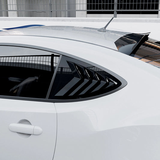 2 x Gloss Black Rear Side Window Louvers for Toyota GT86, Subaru BRZ (13-20)