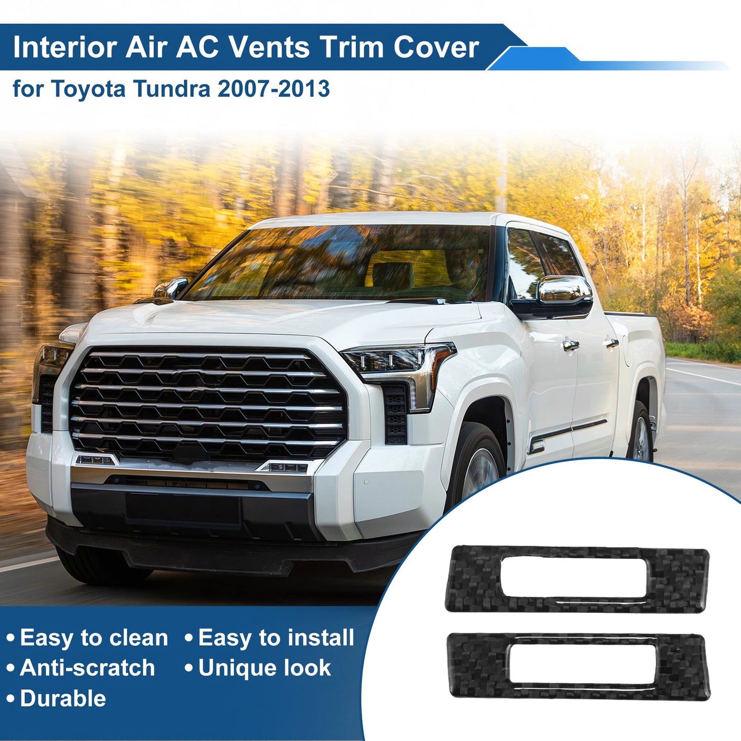 Air Condition Outlet Vent Trim Cover Frame 1 pair for Toyota Tundra (2007–2013)