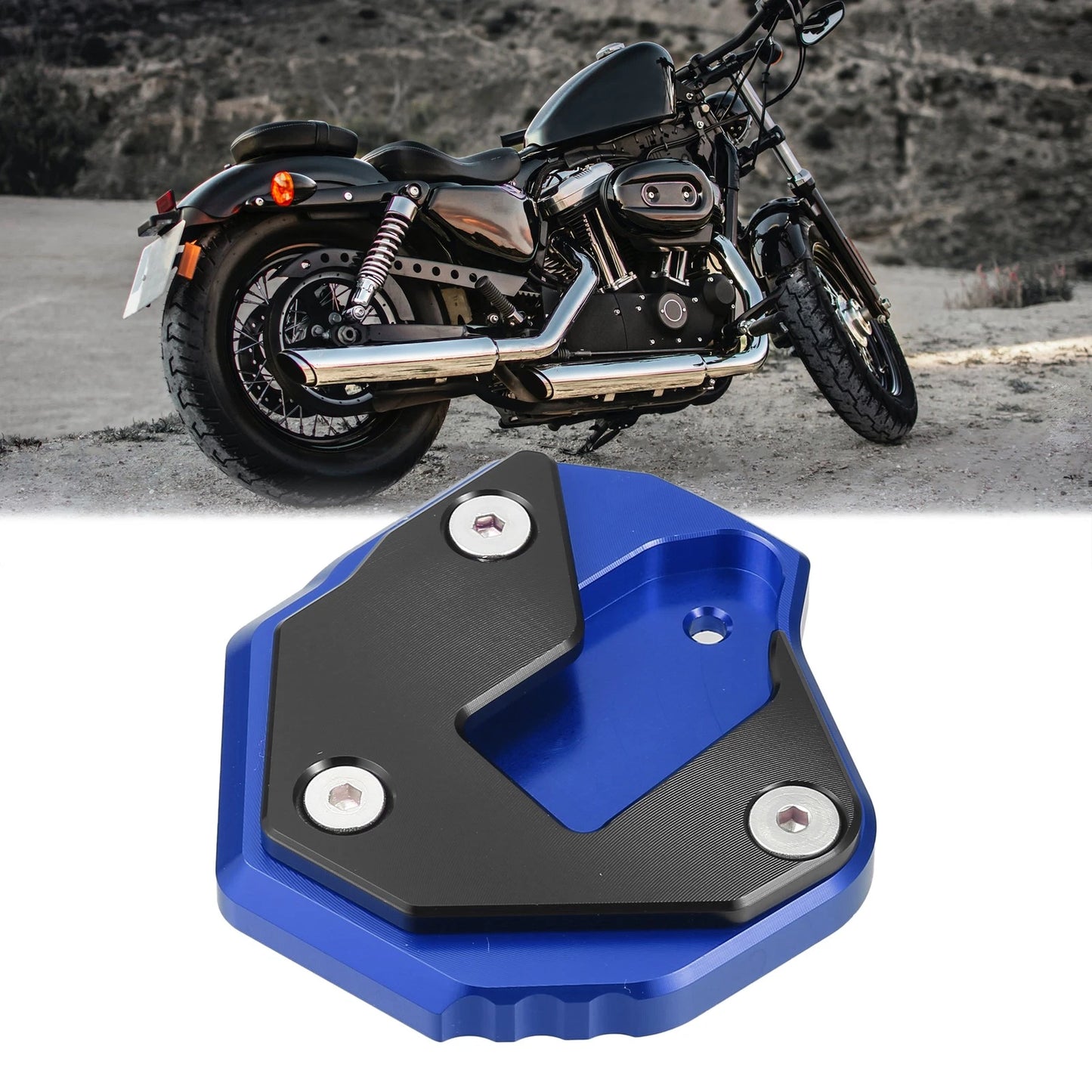 Motorcycle Kickstand Pad  Black Blue for SUZUKI Hayabusa GSX1300R (2008-2023)