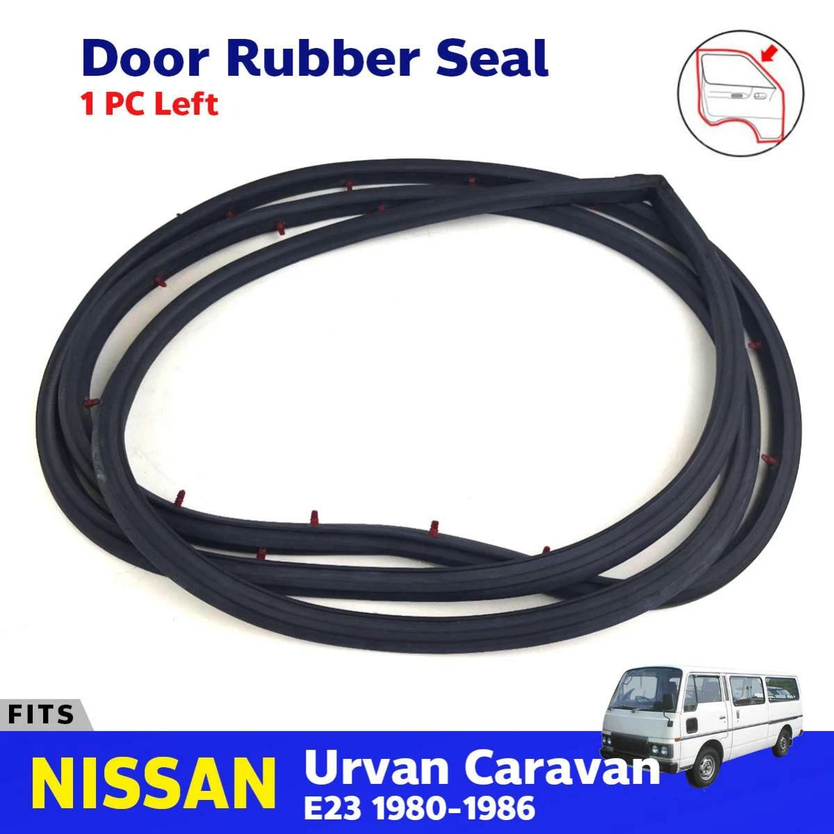Door Rubber Seal Weatherstrip Left Fits Nissan Urvan Caravan E23 Van 1980-86