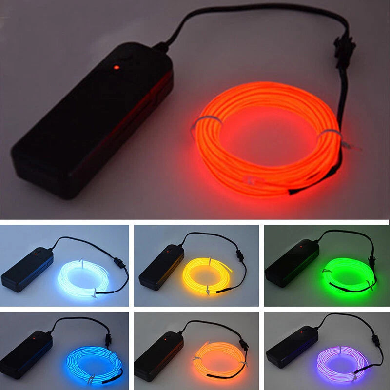 Green EL Wire 2M Neon Glowing Light for Party Halloween Christmas Decor