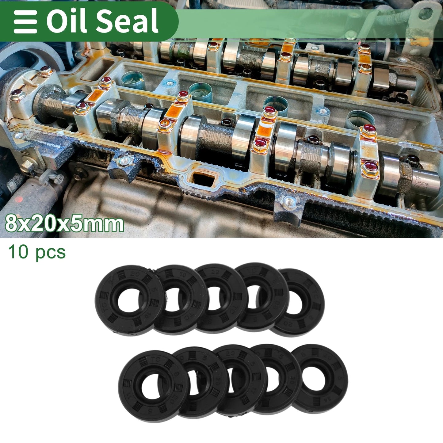 Oil Seal / 8x20x5mm / Seal Ring Rotary Shaft Seal NBR Rubber for Automotive