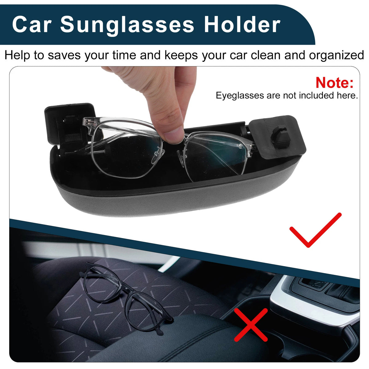 Sunglasses Case for BMW 1 Series F20 Eyeglasses Holder Black