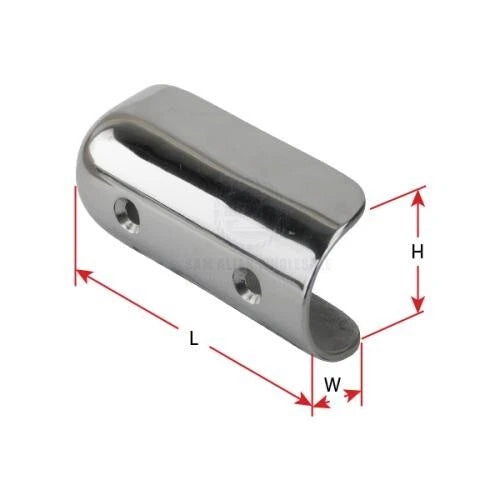 Gunwhale End Cap for 35mm Round Gunnel - 316 Stainless Steel