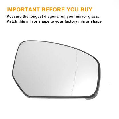 Right Side Heated White Mirror Glass for Honda Civic (2012-2017)