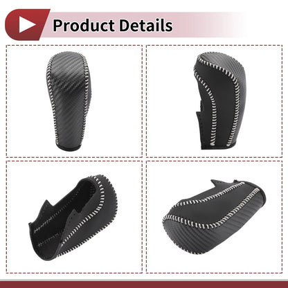 Car Gear Shift Knob Cover for Ford Fiesta (2009-2012) Black Beige Faux Leather