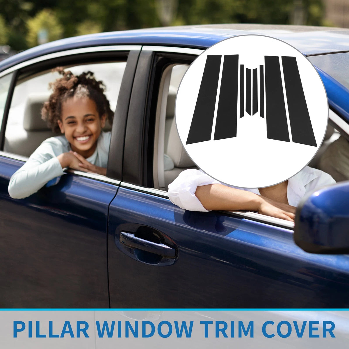 8 Pcs Door Pillar Window Trim for Toyota CHR Black (2017-2023)