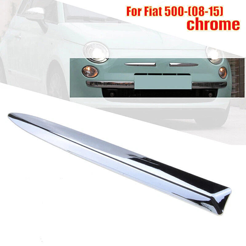 Left Side Chrome Front Bumper Upper Grill Moulding Trim for Fiat 500 (2007-2015)