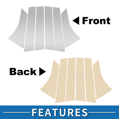6pcs Door Pillar Window Trim for Ford Focus (2012-2019) Silver Tone