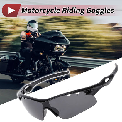 Goggles / 1 Pair / Motorcycle Dark Gray Lens Bright Black Frame Cycling Sunglasses for Motorcycle