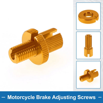 Brake Lever Barrel Adjusters Screws M10 Gold Tone 2 x for Motorcycle