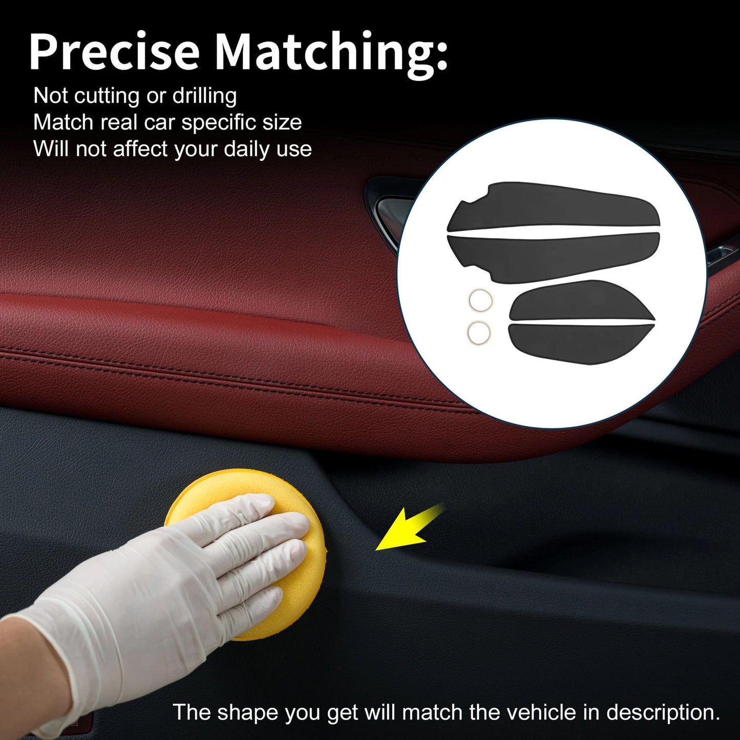 Kia Forte Door Anti Kick Pad Sticker Protector Black 2014-2018 (1 Set)