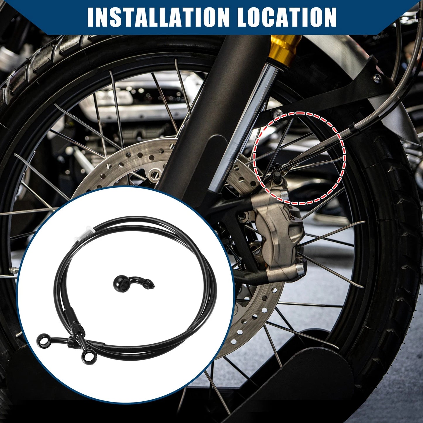 1set 110cm Brake Line Oil Hose Fitting with Banjo for Motorcycle