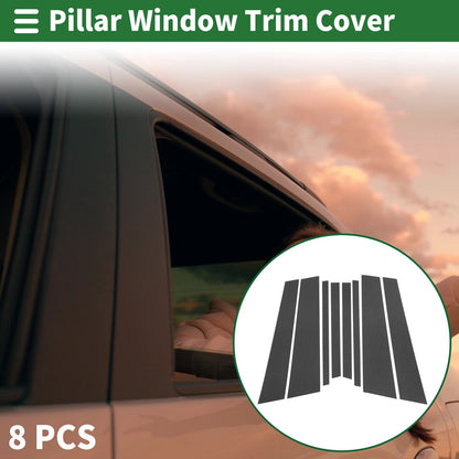 8 Pcs Door Pillar Window Trim for BMW X3 (2018-2024) Carbon Fiber Black
