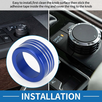 4WD Drive Mode & Mirror Knob Covers for Toyota Tundra (2022-2023) - Blue 2 x