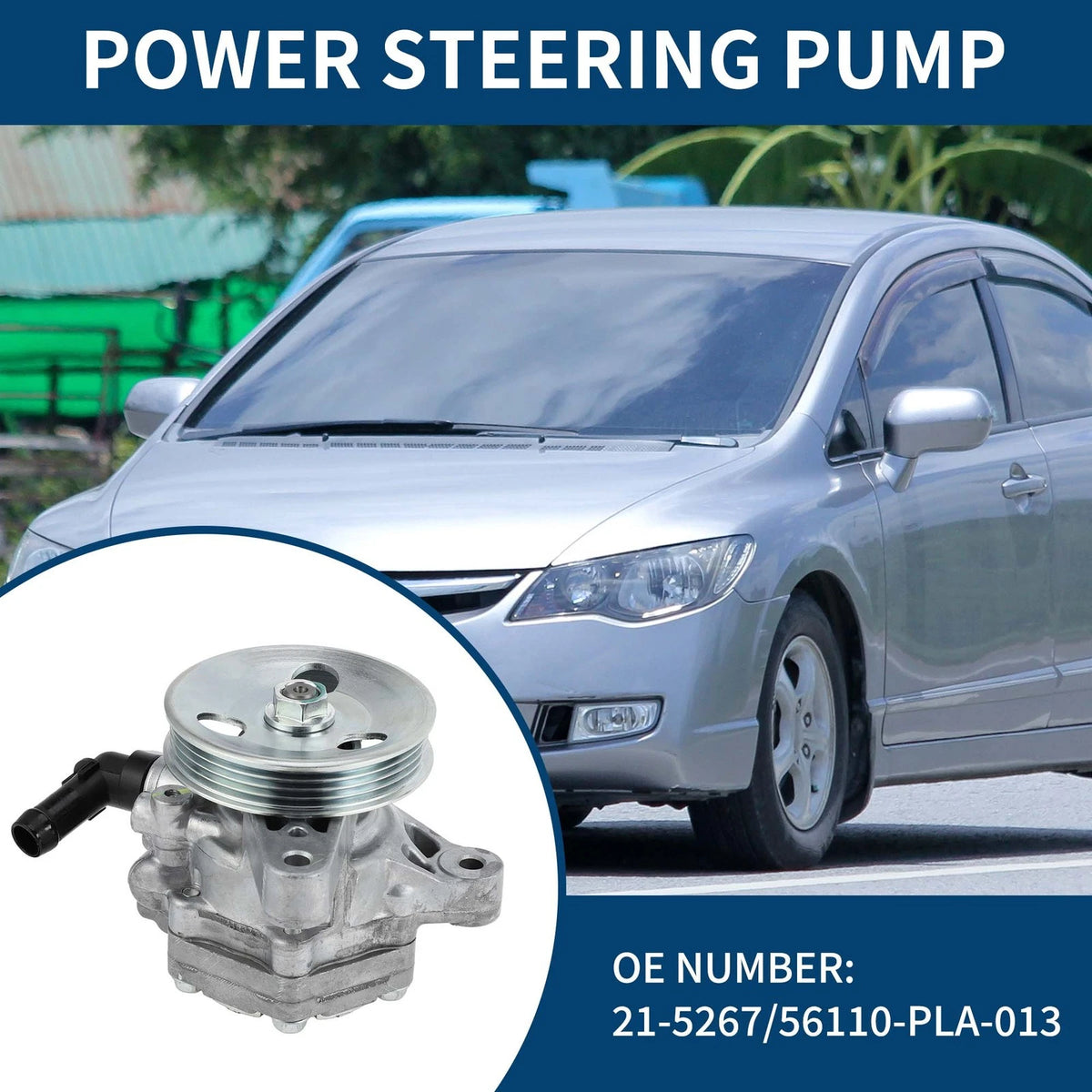 Power Steering Pump for Honda Civic 1.7L L4 (2001-2005) 1 x Unit