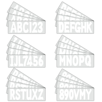 4 x Custom Boat Registration Decal Stickers A-Z & 0-9 White