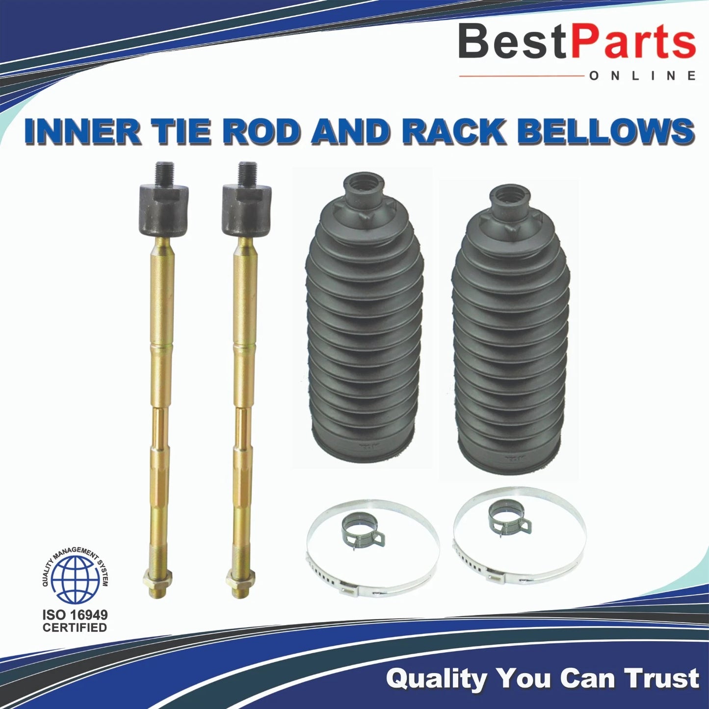 Rack and Pinion Inner Tie Rod and Bellows for Toyota Corolla (2009–2017)