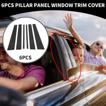 6 x Car Pillar Window Trim Covers for Ford Expedition (1997-2016) Black
