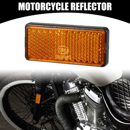 4pcs 2.20x0.98in Universal Reflector Rectangle Orange for Motorcycle