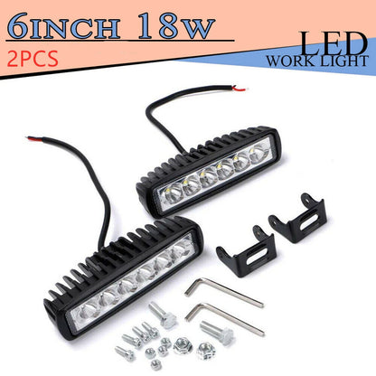 2x Black 12V Spreader LED Deck/Marine Lights for Boat Spots Light 18W waterproof