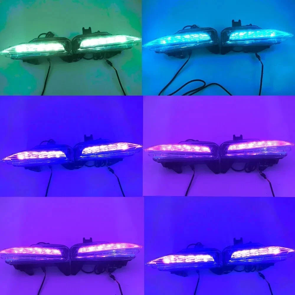 2 x RGB Smoked LED Fog Lights for Infiniti Q50 Q50S Sport (2014–2020)