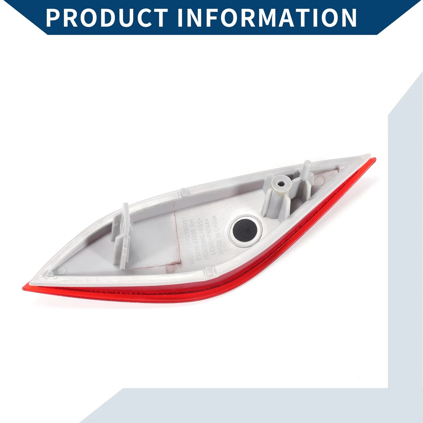 Rear Left Bumper Reflector for Toyota Prius (2019-2022) Red
