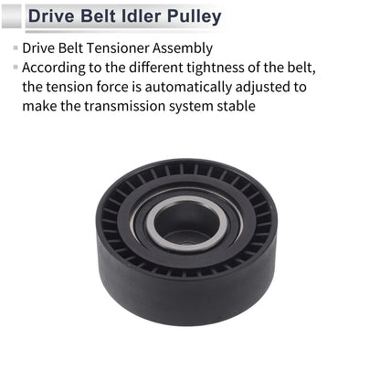 Drive Belt Idler Pulley for BMW Series 3 (1994-2006) Black 1 Pcs
