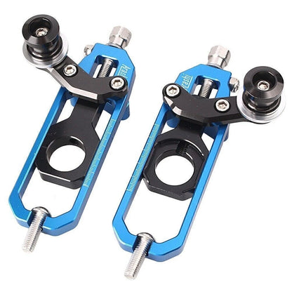 2 x Chain Adjuster Tensioners for Kawasaki Ninja ZX10R (2011-2015) Blue