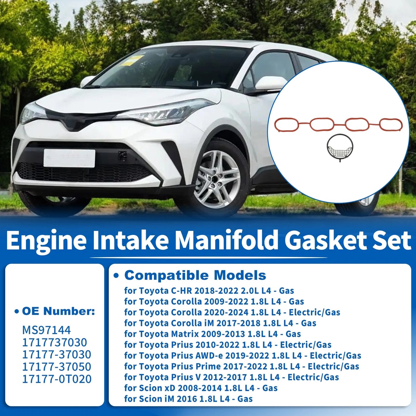 Engine Intake Manifold Gasket Set for Toyota Corolla (2009-2022)