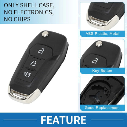 3 Button Keyless Entry Remote Key Shell Case for Ford Ka Fiesta Focus Transit