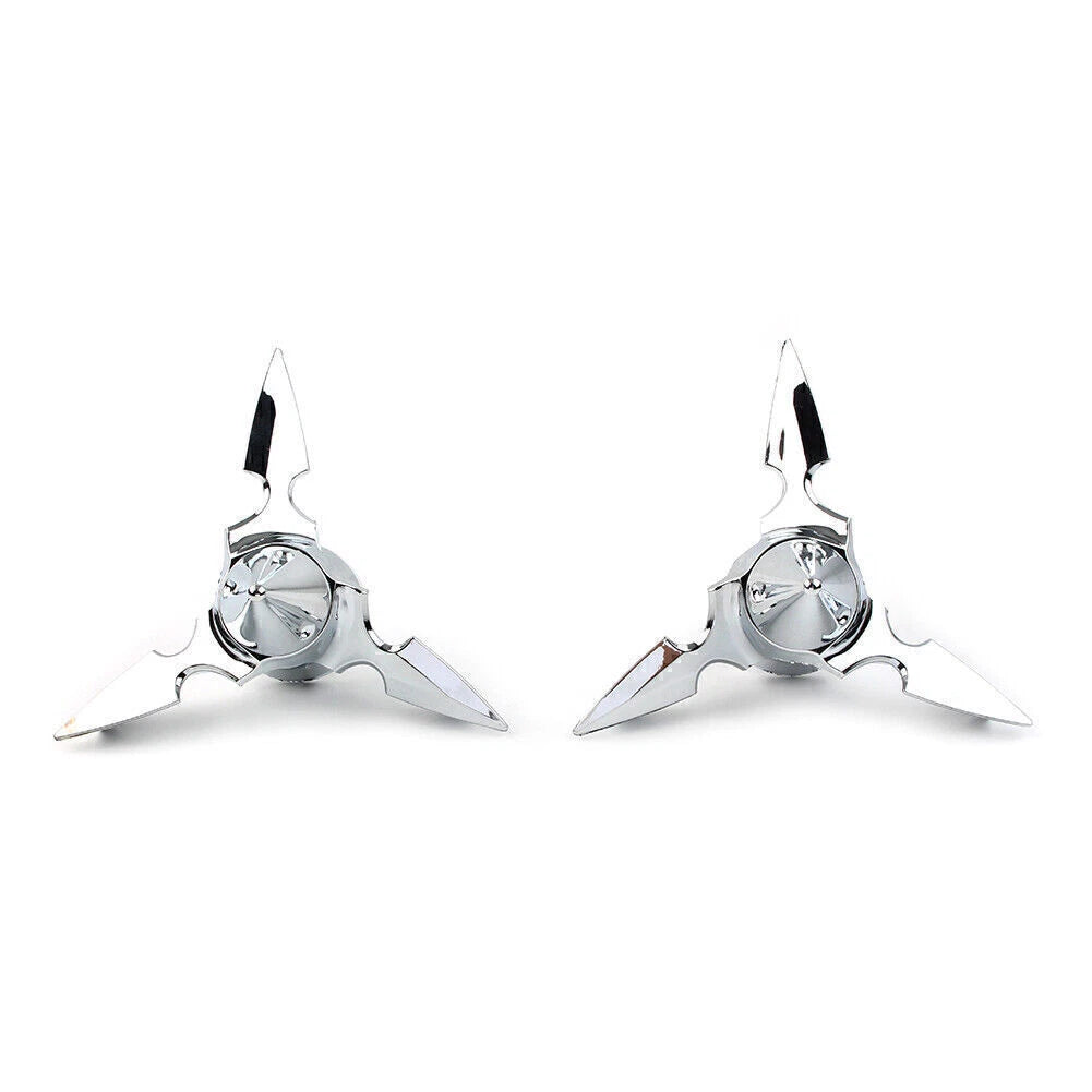 Chrome Spun Blade Front Axle Cap Nut Cover for Harley Softail Touring