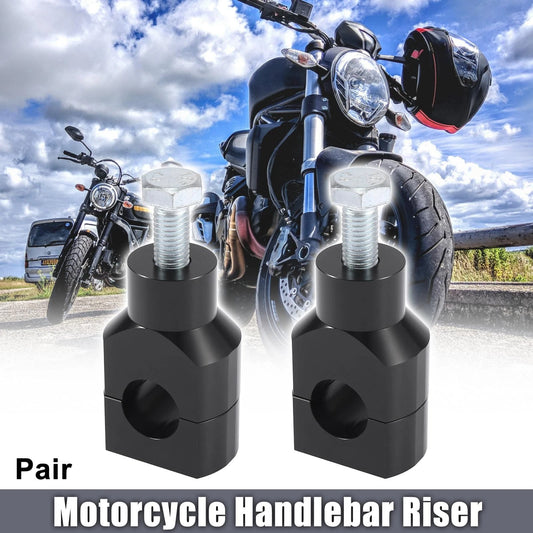 Handlebar Mounting Riser Clamp 7/8" 22mm for Motorcycle Black