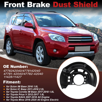 2 x Front Left Right Brake Dust Shield for Toyota Scion
